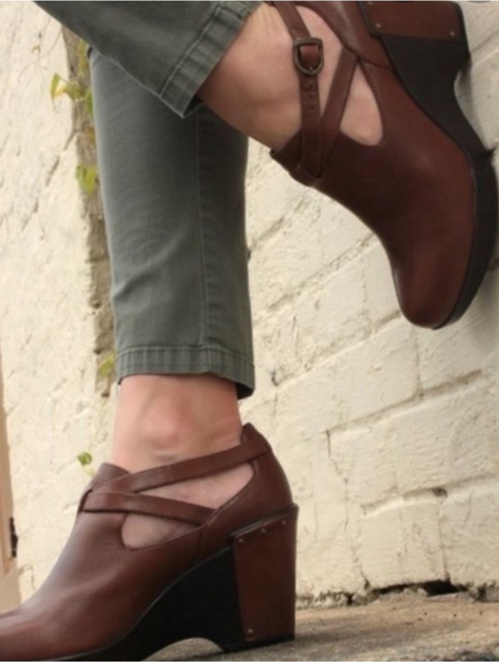 Dansko Franca Leather Wedges Clogs Leather Upper Lining EU 37 US 6.5-7